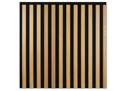 Panel lamelowy WOODLINE WL 600×600 CZARNY/DĄB JASNY Marbet Design