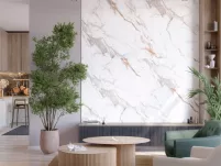 Panel ścienny SPC WALL 400x700 mm CARRARA white&brown glossy Marbet Design - 3