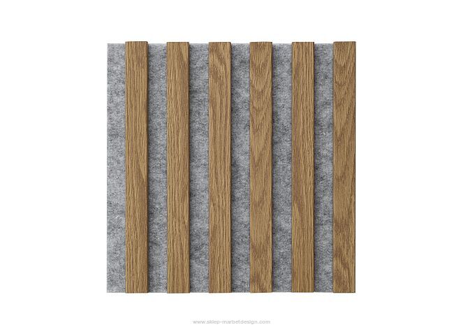 Panel lamelowy WOODLINE WL 300×300 SZARY/DĄB JASNY Marbet Design