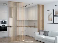 Wolnostojąca ścianka lamelowa WOODWALL dąb saragossa - 5