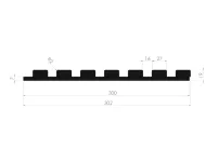 Panel lamelowy WOODLINE WL 2700×300 ST 7L CZARNY/DĄB SARAGOSSA Marbet Design - 5