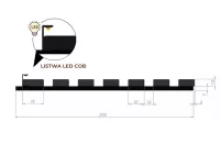 Panel lamelowy z LED WOODLINE LUMI WL 2700×300 7L CZARNY/SARAGOSSA Marbet Design - 5
