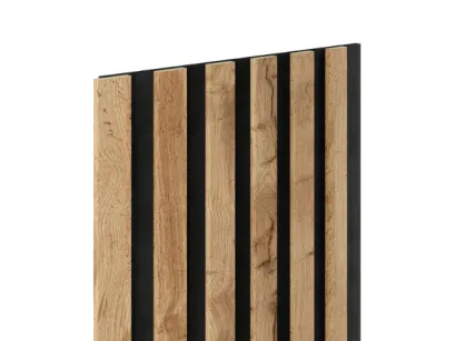 Panel lamelowy WOODLINE WL 2700×300 SLIM R0 CZARNY/DĄB WOTAN Marbet Design