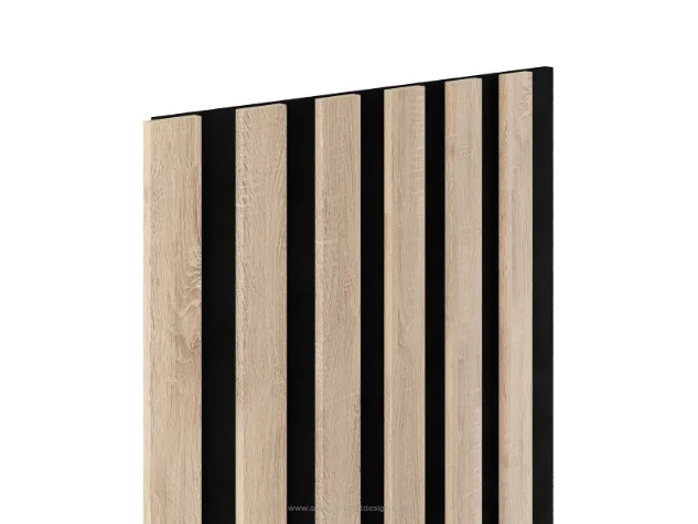 Panel lamelowy WOODLINE WL 2700×300 SLIM R0 CZARNY/DĄB SONOMA Marbet Design