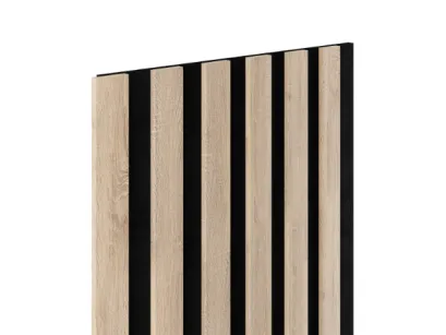 Panel lamelowy WOODLINE WL 2700×300 SLIM R0 CZARNY/DĄB SONOMA Marbet Design