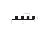 Panel lamelowy WOODLINE WL 2700×177 MAXI 4L CZARNY/DĄB WOTAN Marbet Design - 5
