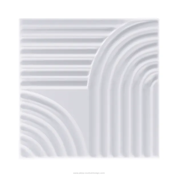 Panel dekoracyjny 3D LINE STUCCO 500x500 WHITE Marbet Design